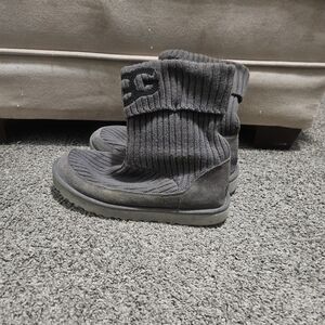 UGG Black Knit Slippers